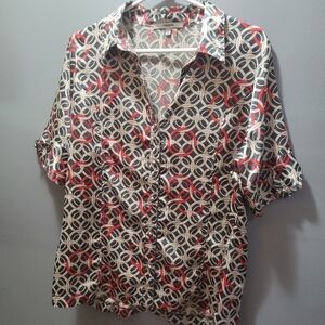 Vertigo Paris Geometric Short Sleeve Shirt XL